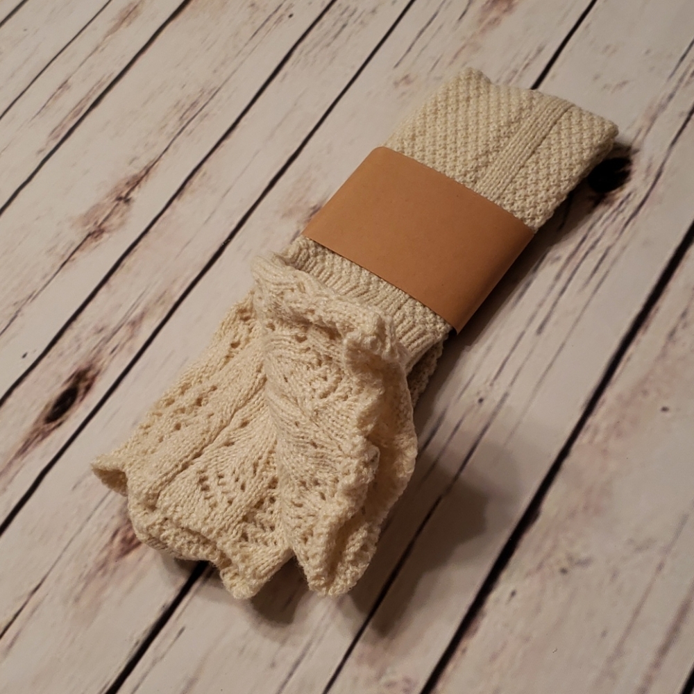 Pointelle Ribbed socks- knee high - Picture 4 of 4